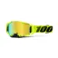 100% Armega Gold Mirror Lens Goggles in Nuclear Citrus